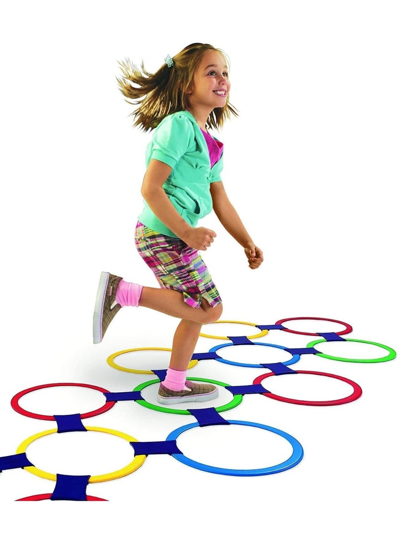 لعبة هوپسكوت للأطفال – مجموعة حلقات ملونة للقفز وتنمية التوازن والمهارات الحركية – مناسبة لعمر 6 سنوات فأكثر – لعبة تعليمية وترفيهية داخل المنزل - Image 4