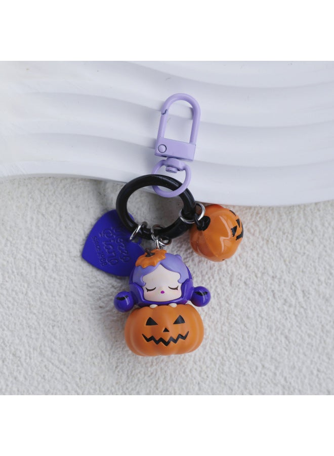Loquat Bubble Mart Genuine Goods Pumpkin Cute Grain  Car Pendant Bag Keychain High Color Value Handmade Cute-Specifications:Pumpkin Sp - Image 1