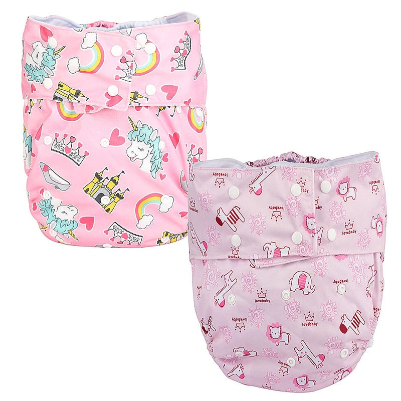 ReUseLife ReUseLife 2 Pieces Adjustable Washable Reusable Cloth Incontinence Underwears for Women and MenAdult Cloth DiaperSnap ClosureWaist 2739 Inches 