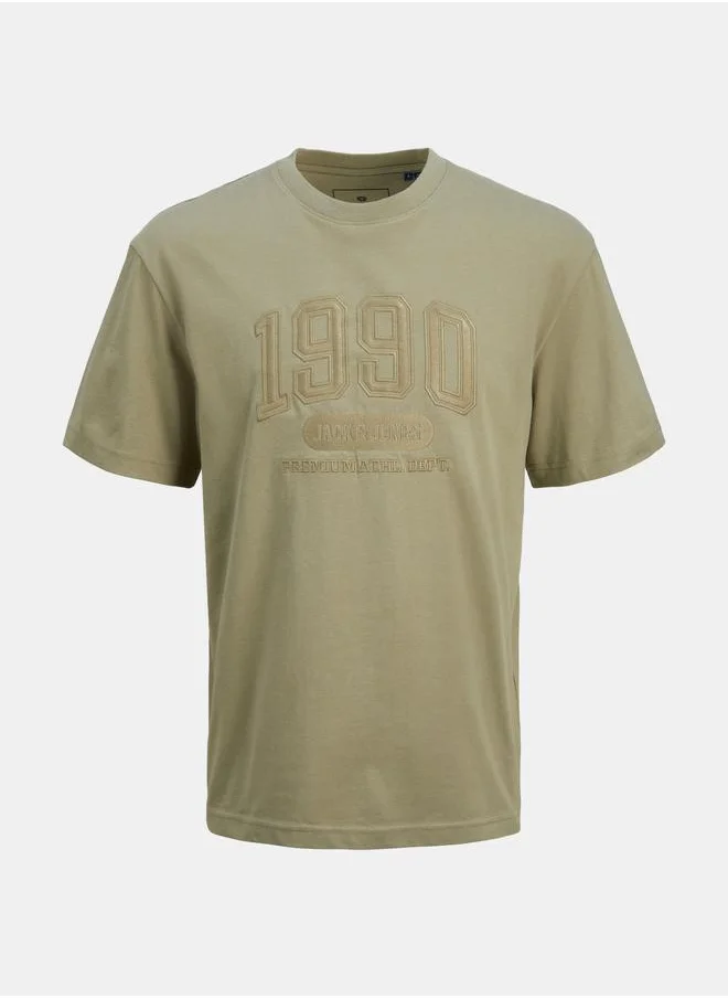 جاك اند جونز Combed Jersey Crew Neck Printed T-Shirt