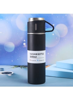 304 Stainless Steel Vacuum Flask Double-Wall Travel Mug Black Single Cup 500ml