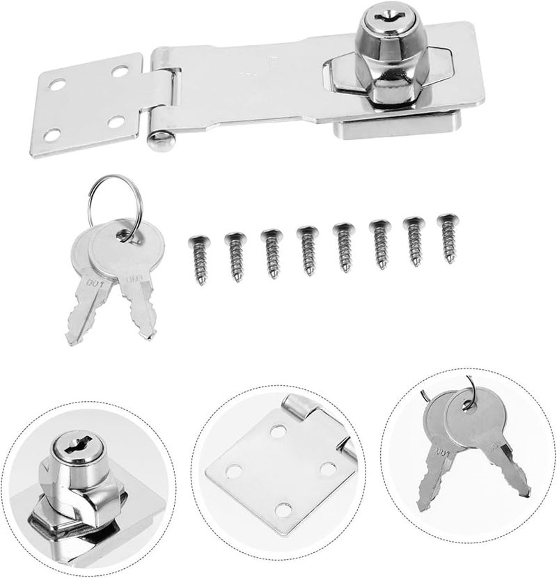 Zinc Alloy Latch Lock with Keys Corrosion Resistant Safety Hasp for Door Cabinet Luggage - Image 3