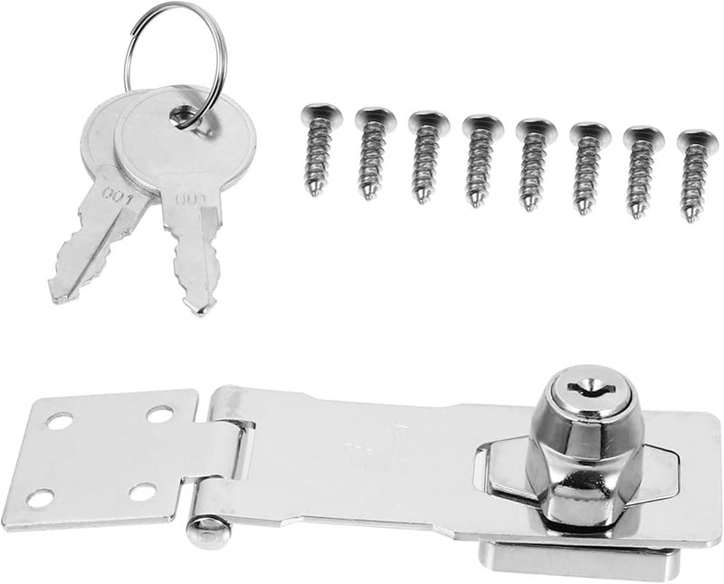 Zinc Alloy Latch Lock with Keys Corrosion Resistant Safety Hasp for Door Cabinet Luggage - Image 1