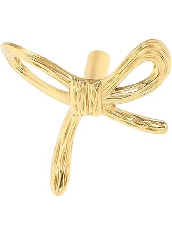 Brass Bowknot Cabinet Handle Small Drawer Pull Wardrobe Knob 55x58x25mm - Image 1