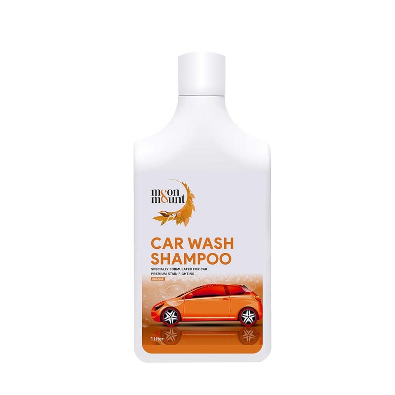 Moon & Mount Car Shampoo 1L - Orange Scent, High Foam pH Balanced Wash for Cars, Bikes, Trucks, Protective Shine - Great Indian Festival 2025 Diwali Car Care - Image 1
