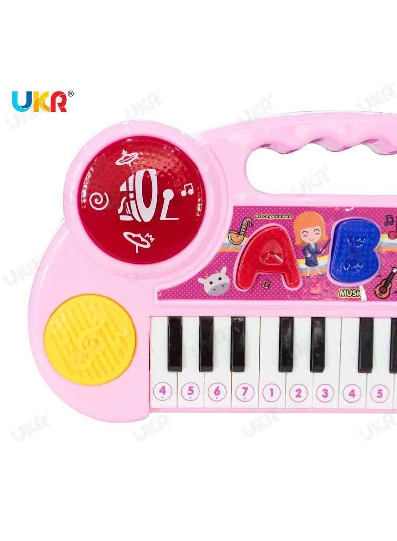 UKR ABC Piano with Dual Speakers – Pink Musical Toy for Kids | Early Learning Piano for Fun & Educational Play | Interactive Sound & Music Toy for Toddlers | Developmental Keyboard for Children | Educational Piano for Kids - Image 2