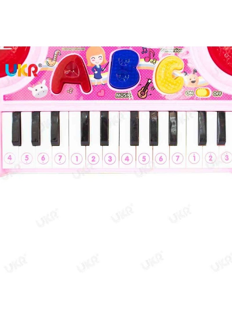 UKR ABC Piano with Dual Speakers – Pink Musical Toy for Kids | Early Learning Piano for Fun & Educational Play | Interactive Sound & Music Toy for Toddlers | Developmental Keyboard for Children | Educational Piano for Kids - Image 5