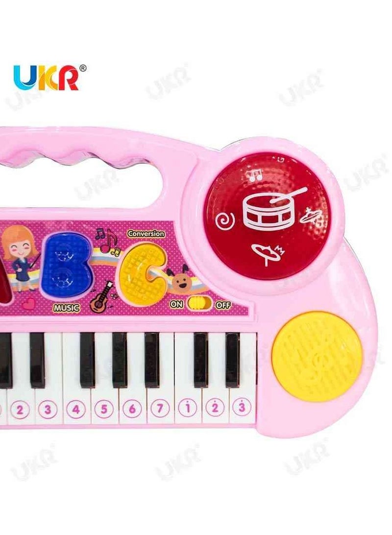 UKR ABC Piano with Dual Speakers – Pink Musical Toy for Kids | Early Learning Piano for Fun & Educational Play | Interactive Sound & Music Toy for Toddlers | Developmental Keyboard for Children | Educational Piano for Kids - Image 3