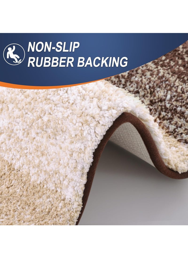 TYCOM Bathroom Rugs Bath Mat 51x76cm Non-Slip Fluffy Soft Plush Microfiber Shower Carpet Rug Machine Washable Quick Dry Ultra Bath Mats for Tub Bathroom and Shower Coffee Brown.  - Image 4