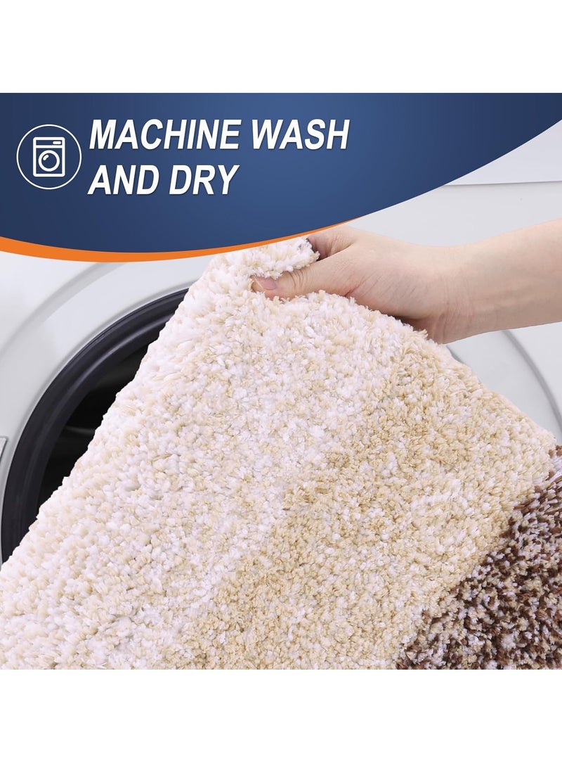TYCOM Bathroom Rugs Bath Mat 51x76cm Non-Slip Fluffy Soft Plush Microfiber Shower Carpet Rug Machine Washable Quick Dry Ultra Bath Mats for Tub Bathroom and Shower Coffee Brown.  - Image 5