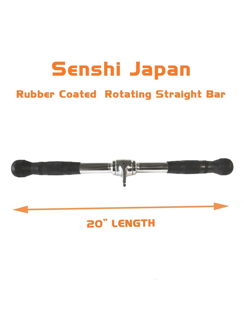 SYOSI Straight Bar Cable Attachment, Pull Down Bar with Non-Slip Handles, Heavy Duty Steel Pull Down Bar for Home Gym Strength Training Workout, Accessories for Fitness Equipment  - Image 4