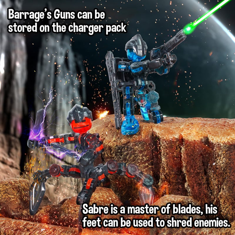 Zing Klikbot, Complete Set of 4 Poseable Action Figures with Weapons, Translucent, Create Stop Motion Animation, for Ages 6 and Up (Series 3 Guardians) - Image 5