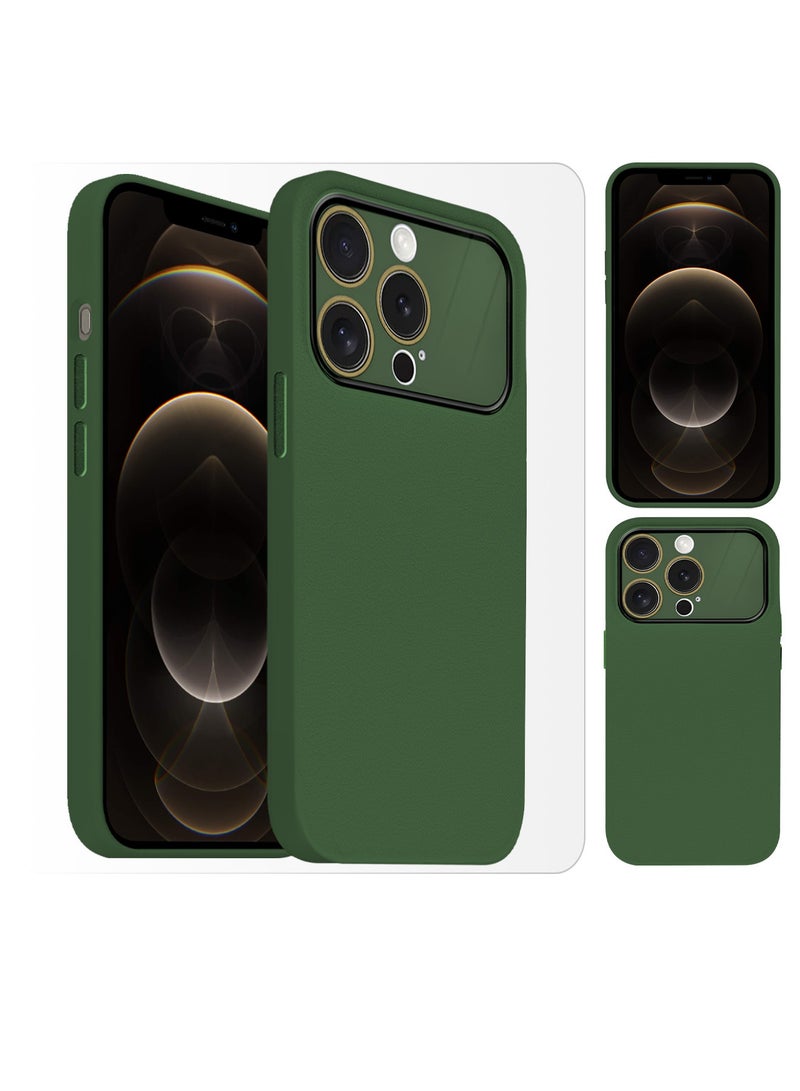 CATANES Hard Silicone Case Cover for Apple iPhone 12 Pro Max - Cover with Camera Protection Bumper - Auto Focus Design - Dark Green - Image 4
