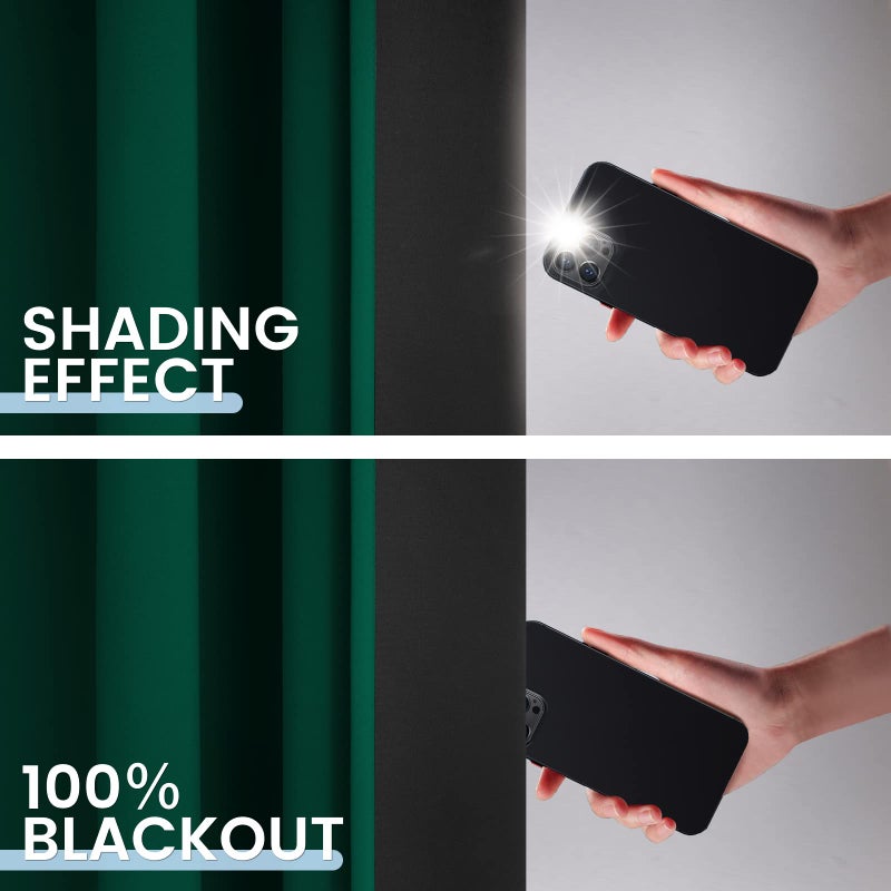SimpleHome 100% Blackout Curtains for Bedroom,Thermal Insulated Grommet Window Drapes Room Darkening Dark Green Curtains for Living Room with Black Back,52 x 84 Inch,2 Panels - Image 3