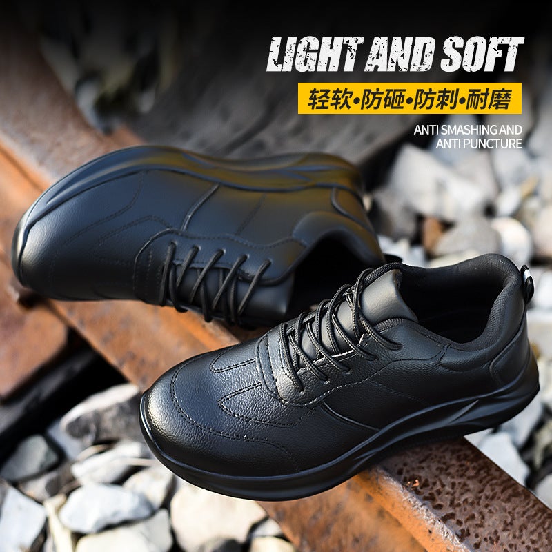 Labor Protection Shoes Men'S Summer Anti-Smashing Anti-Piercing Comfortable Leather Surface Four Seasons Construction Site Work Shoes Protective Safety Shoes - Image 3