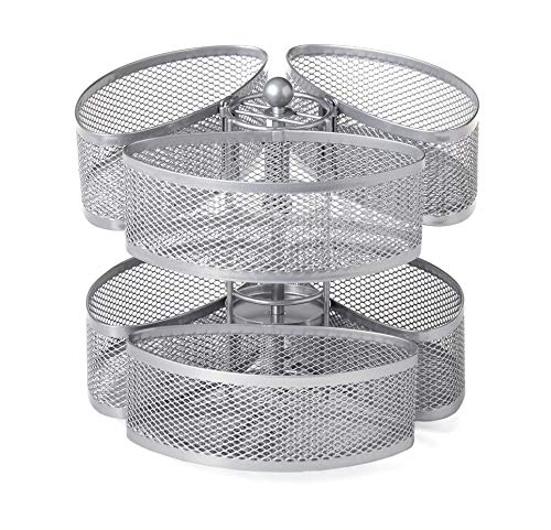 Nifty Solutions Nifty Organizing Carousel - Silver Finish  Spins 360-Degrees  Cosmetic Bathroom Or Bedroom Vanity Storage  Beauty Supplies Organizer  Lazy Susan Platform - Image 3