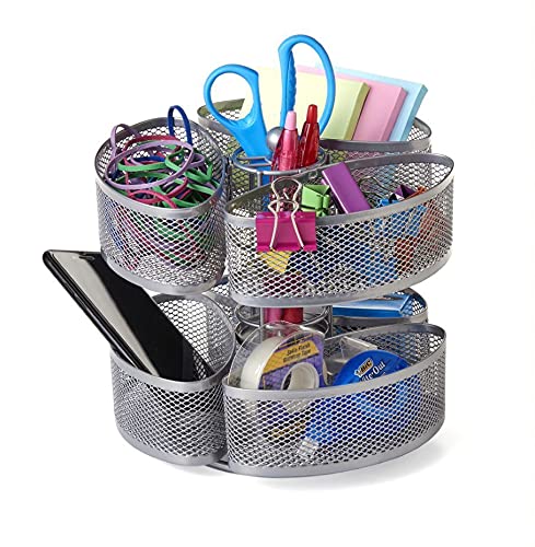 Nifty Solutions Nifty Organizing Carousel - Silver Finish  Spins 360-Degrees  Cosmetic Bathroom Or Bedroom Vanity Storage  Beauty Supplies Organizer  Lazy Susan Platform - Image 2