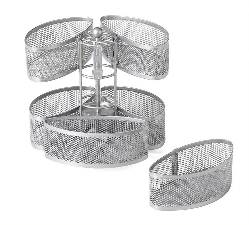 Nifty Solutions Nifty Organizing Carousel - Silver Finish  Spins 360-Degrees  Cosmetic Bathroom Or Bedroom Vanity Storage  Beauty Supplies Organizer  Lazy Susan Platform - Image 1