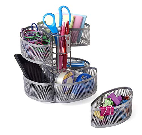 Nifty Solutions Nifty Organizing Carousel - Silver Finish  Spins 360-Degrees  Cosmetic Bathroom Or Bedroom Vanity Storage  Beauty Supplies Organizer  Lazy Susan Platform - Image 5