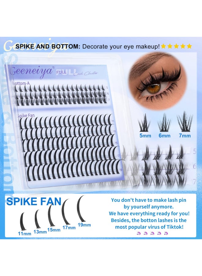 Geeneiya 5 Styles Lash Clusters Kit VolumeMegaFullBottom Eyelash Clusters Extensions with Lash Bond and Seal Remover and Lash Extension Tools for Beginners and Proficient DIY at Home Easily - Image 4