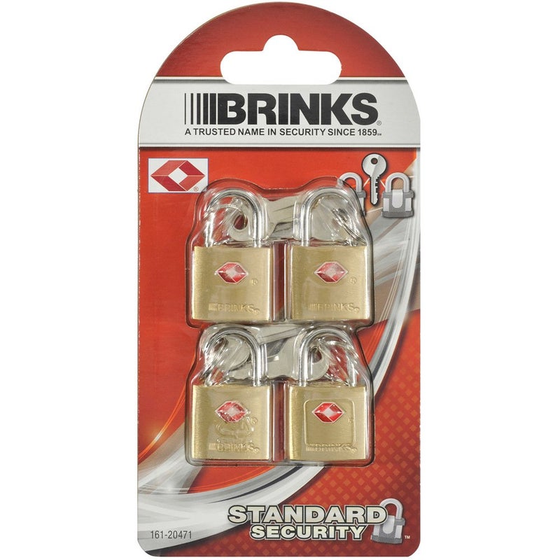BRINKS 161-20471 TSA Approved 22mm Luggage Lock Solid Brass, 4-Pack - Image 3