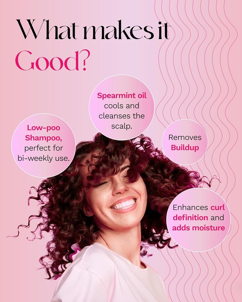 SugarBoo Curls Cleansing Shampoo 200ml for Dry Frizzy Wavy Curly Hair Vegan CG Friendly No Parabens Sulphates Other Nasties - Image 5