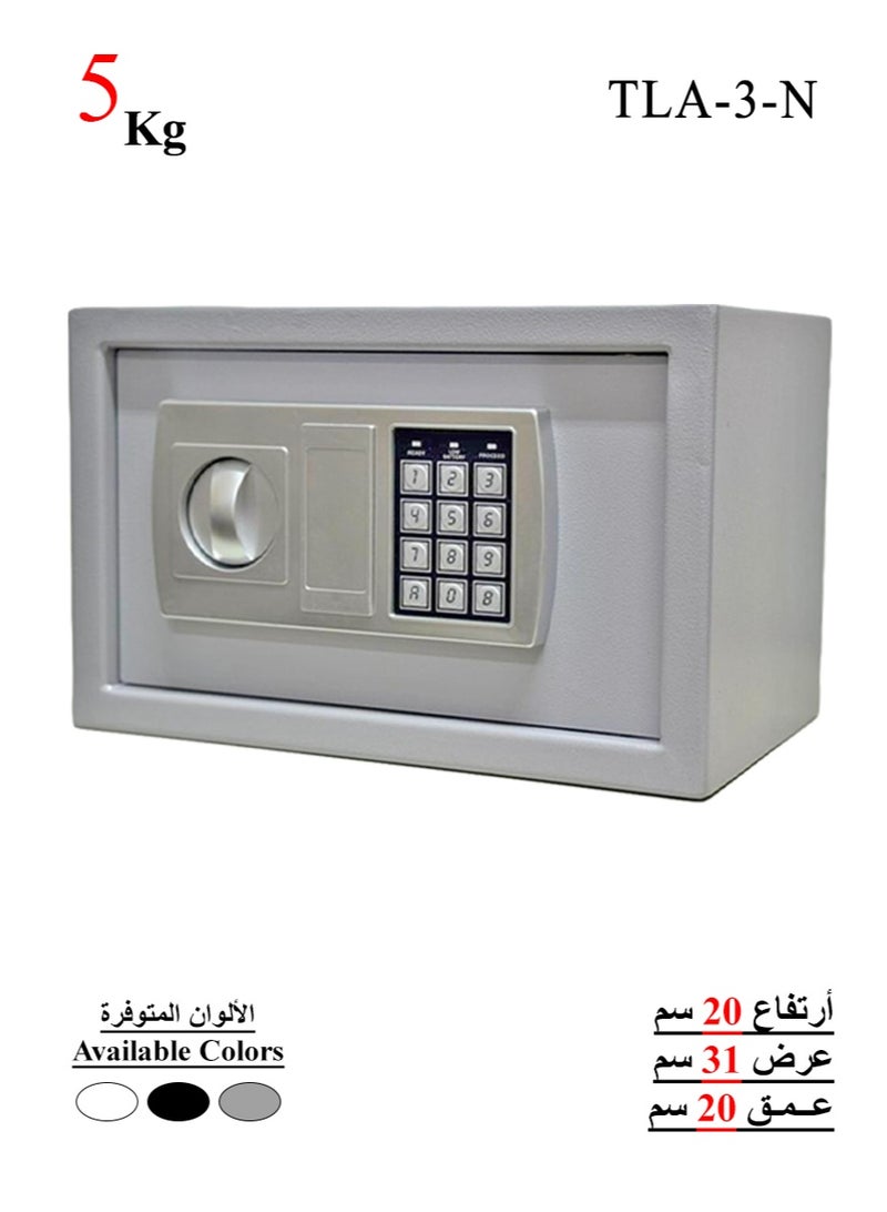 تجوري خزنة فندقية أمنية - مقاومة للحرائق نوع القفل ( لوحة أرقام دجتال + مفتاح ) مقاس 20*31*20 سم 5 كيلو - Image 1
