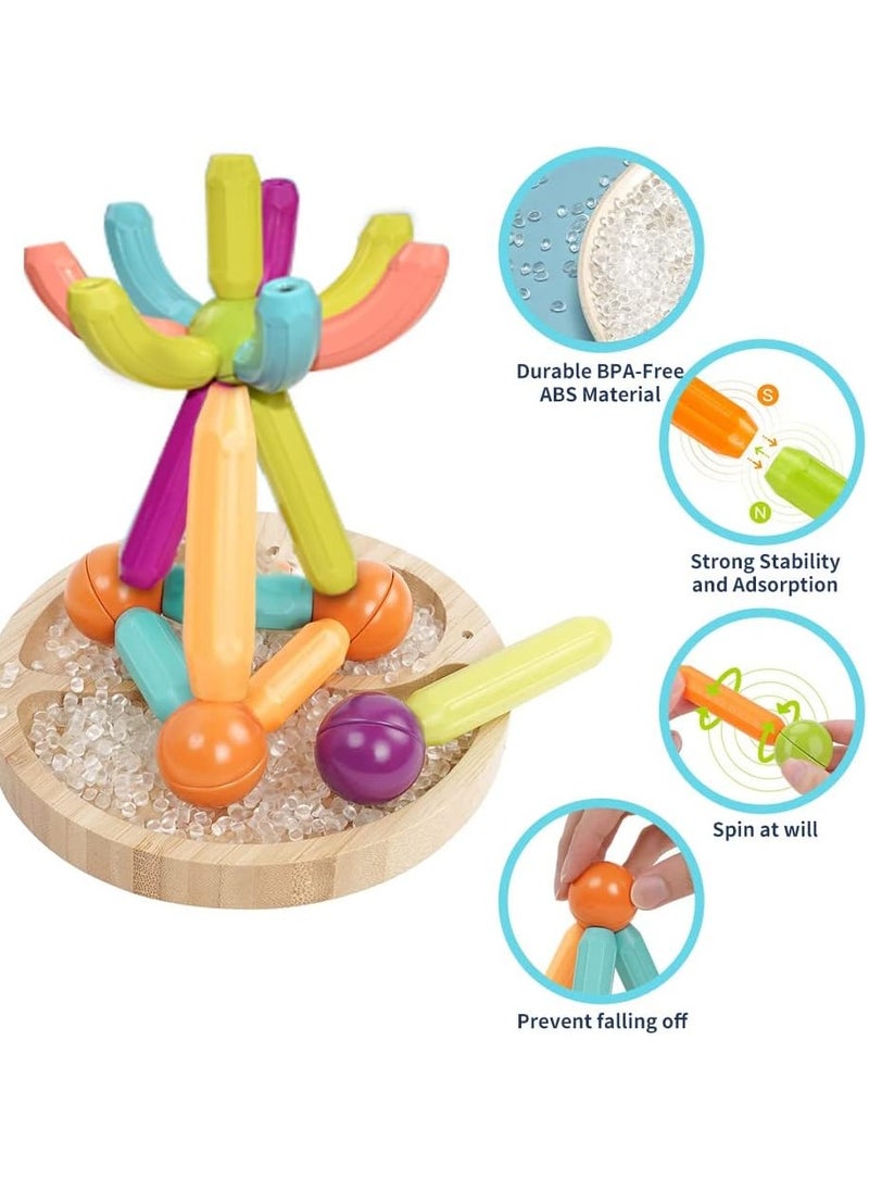 Generic - Magnetic Balls and Rods Set Vibrant Color Building Blocks in Different Sizes and Curved Shapes for Kids Stacking Toys STEM Ages 3+ 100 - Image 1