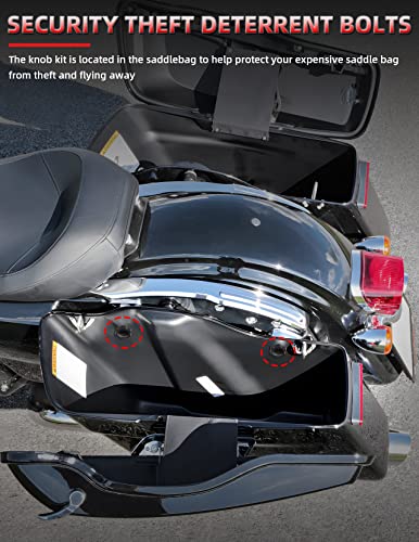 Amazicha Theft Deterrent Saddlebag Locks Saddle Bag Lock Black Fit for Harley Davidson Touring Street Glide Electra Glide Road King Road Glide 1988Later - Image 3
