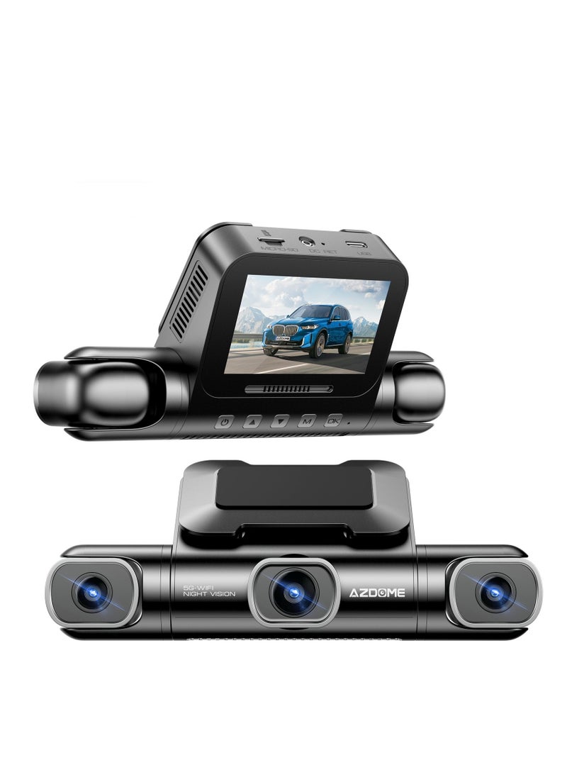 أزدوم - AZDOOM M660 Dash Cam عبارة عن مسجل كاميرا متعدد الكاميرات عالي الجودة بدقة 4K مع ميزات مثل GPS وWi-Fi وBluetooth والتحكم الصوتي وهو يدعم وضع وقوف السيارات مع الفاصل الزمني والتسجيل الحلقي - Image 1