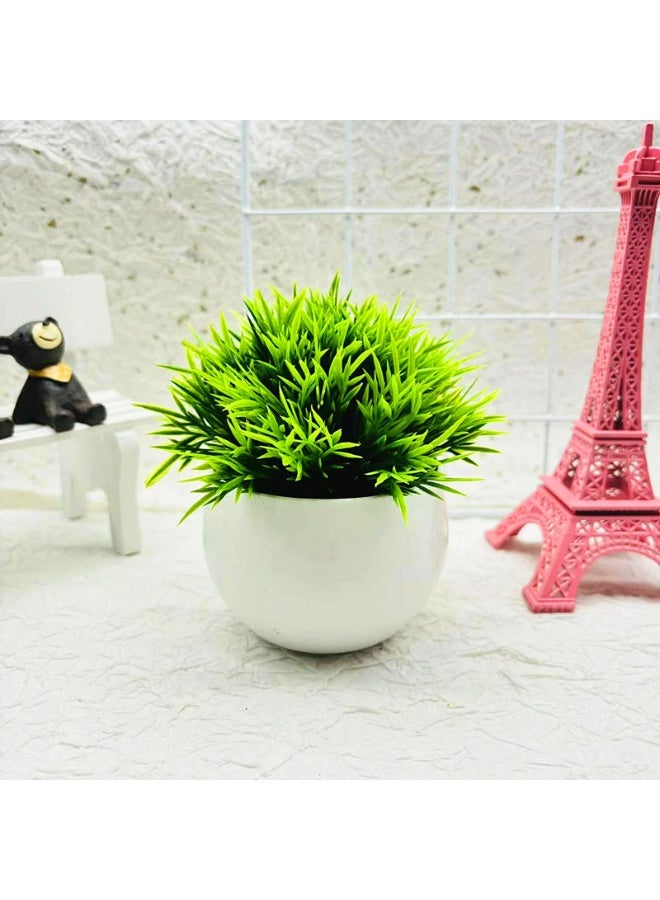 1pc Artificial Simulation Pruned Shrub Potted Plant, Mini Indoor Artificial Potted Plant, Small Plastic Plant, Simulated Greenery, Suitable for Room Decoration, Home Office, Desk Decoration, Exquisite Housewarming Gift, Ramadan Festival Gift. - Image 1