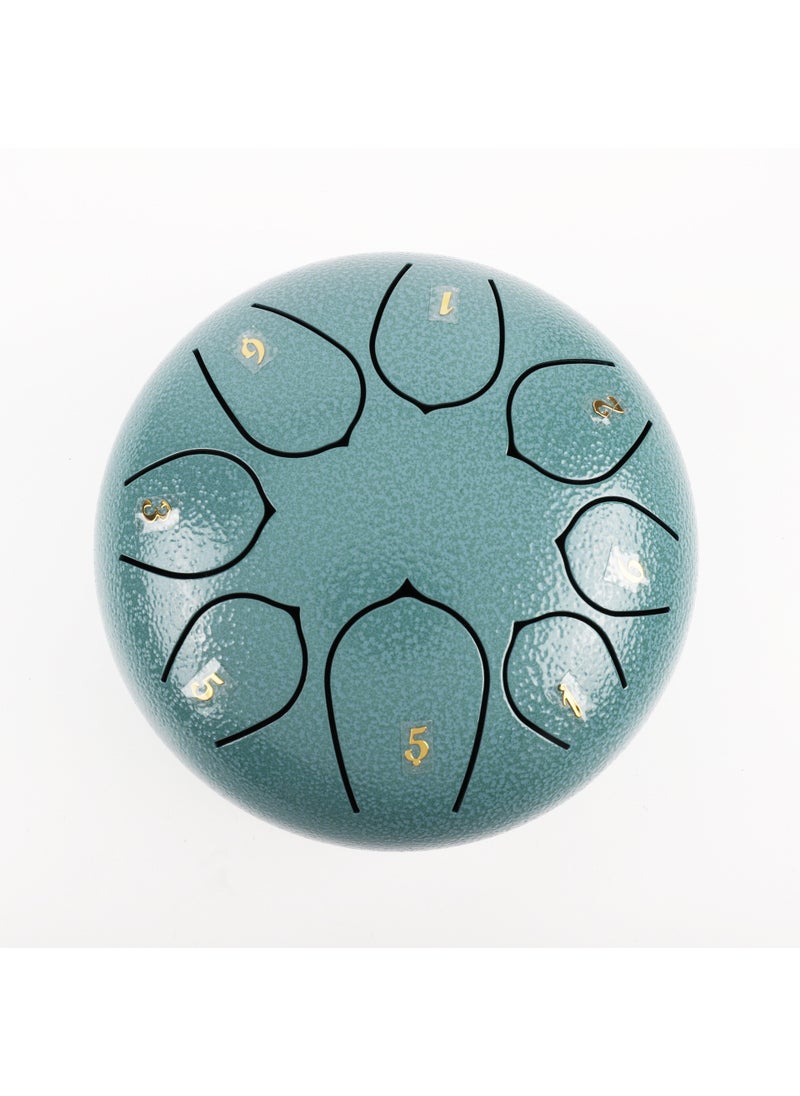 Generic 6-Inch 8-Tone Steel Tongue Drum Moss Blue 