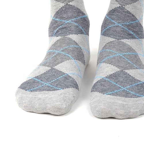 FOOTPRINTS Men's Formal Organic Cotton Bamboo Odour Free Socks Pack of 5 Pairs -(Designer Argyle) - Image 4