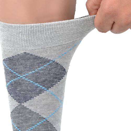FOOTPRINTS Men's Formal Organic Cotton Bamboo Odour Free Socks Pack of 5 Pairs -(Designer Argyle) - Image 5