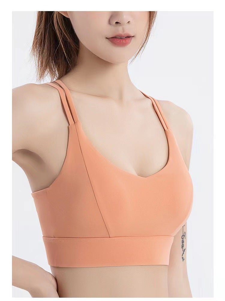 Rimless Vest Running Fitness Yoga Shockproof Sports Underwear Women'S Naked Seamless Breathable Yoga Bra - Image 4