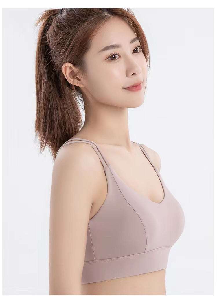 Rimless Vest Running Fitness Yoga Shockproof Sports Underwear Women'S Naked Seamless Breathable Yoga Bra - Image 1