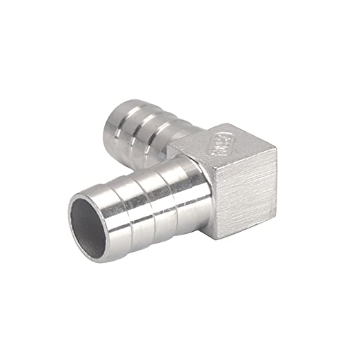 Pysrych Stainless Steel Hose Barb Fitting 90 Degree Elbow 5/8" Barbed x 5/8" Barbed Right Angle L Shaped Connector with 4pcs Hose Clamps (Pack of 2) - Image 4