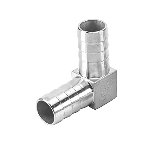 Pysrych Stainless Steel Hose Barb Fitting 90 Degree Elbow 5/8" Barbed x 5/8" Barbed Right Angle L Shaped Connector with 4pcs Hose Clamps (Pack of 2) - Image 2