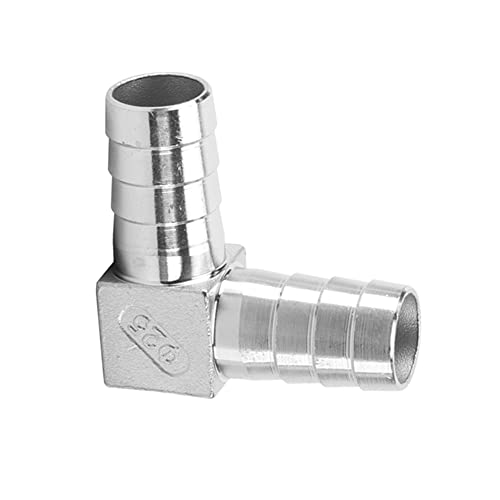 Pysrych Stainless Steel Hose Barb Fitting 90 Degree Elbow 5/8" Barbed x 5/8" Barbed Right Angle L Shaped Connector with 4pcs Hose Clamps (Pack of 2) - Image 3