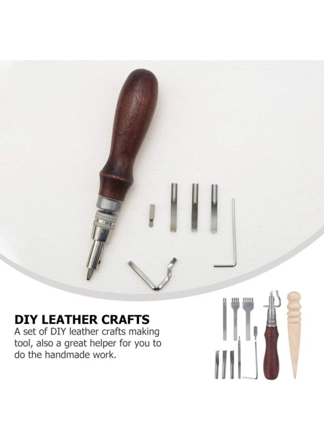 1 Set Stitching Punch Sewing Craft Tool Leather Stitching Pouch Kit for Stitching Punching (assorted)  - Image 3