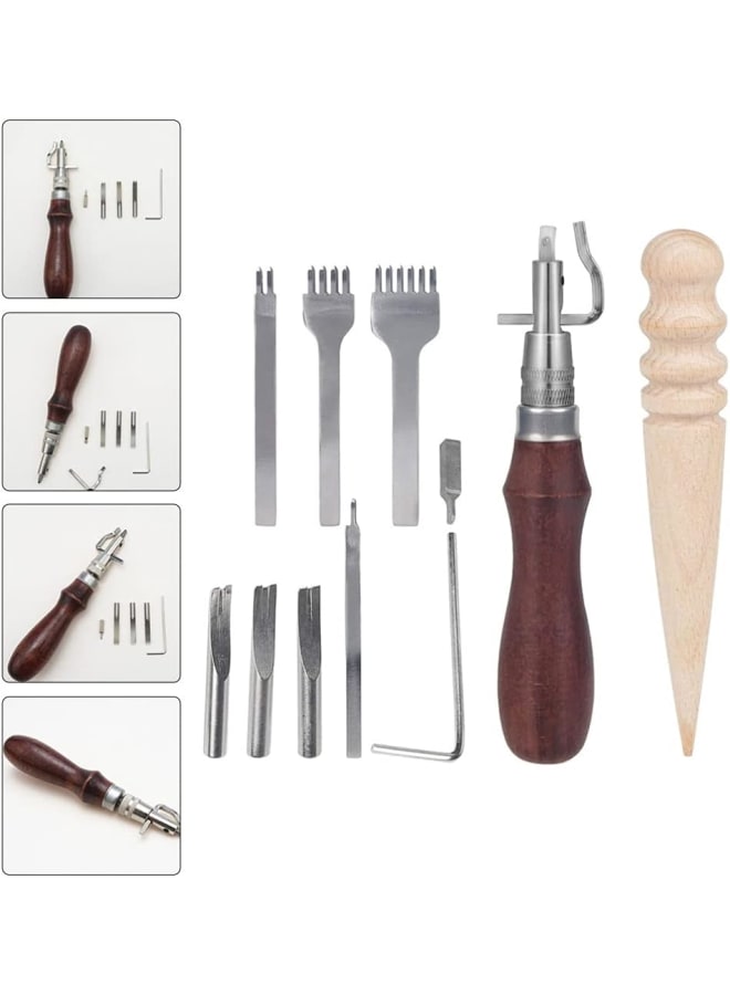 1 Set Stitching Punch Sewing Craft Tool Leather Stitching Pouch Kit for Stitching Punching (assorted)  - Image 4