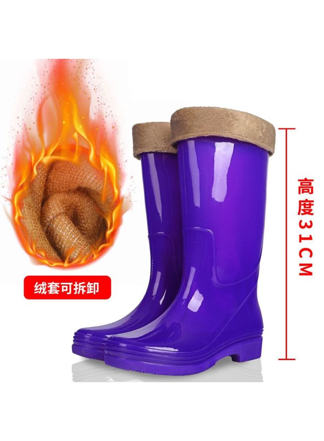 Mid-calf Waterproof Shoes Rain Boots Rain Boots Water Boots Plastic Jelly Non-lining Rubber Shoes Overshoes Adult Korean Style Kitchen Non-slip