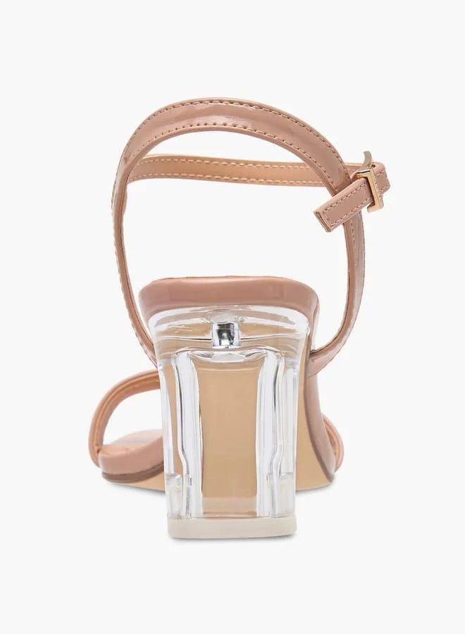 سيليست صنادل نسائية بكعب عريض وإبزيم