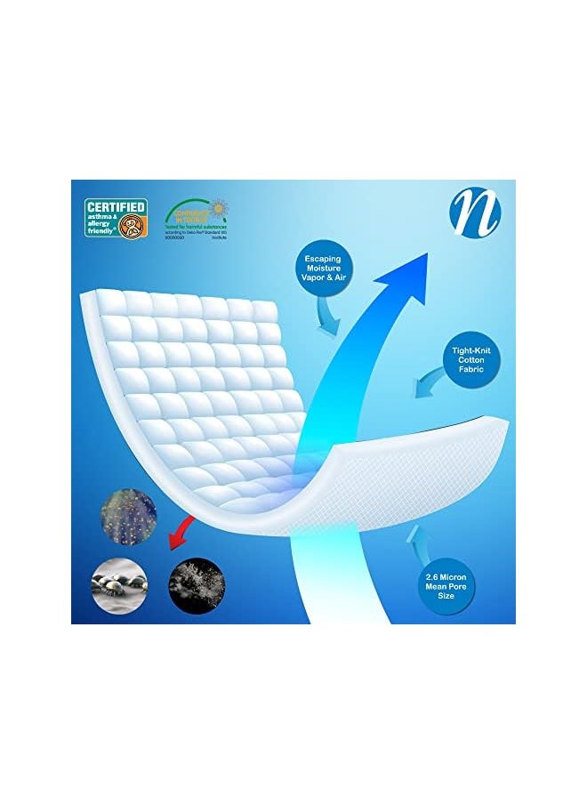 AllerSoft - 100 Percent Cotton Bed Bug Dust Mite And Allergy Control Duvet Protector Queen - Image 1
