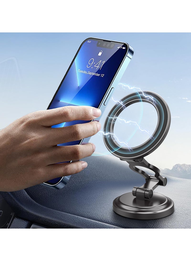 GUDOO Car Phone Mount for MagSafe, Magnetic Car Phone Holder, 360° Rotation Strong Magnet, Phone Holder for Car, Stand Hands Free Car Holder Phone Mount Car Fit for iPhone 15 14 13 12 Pro Max Plus Magsafe Cases - Image 1