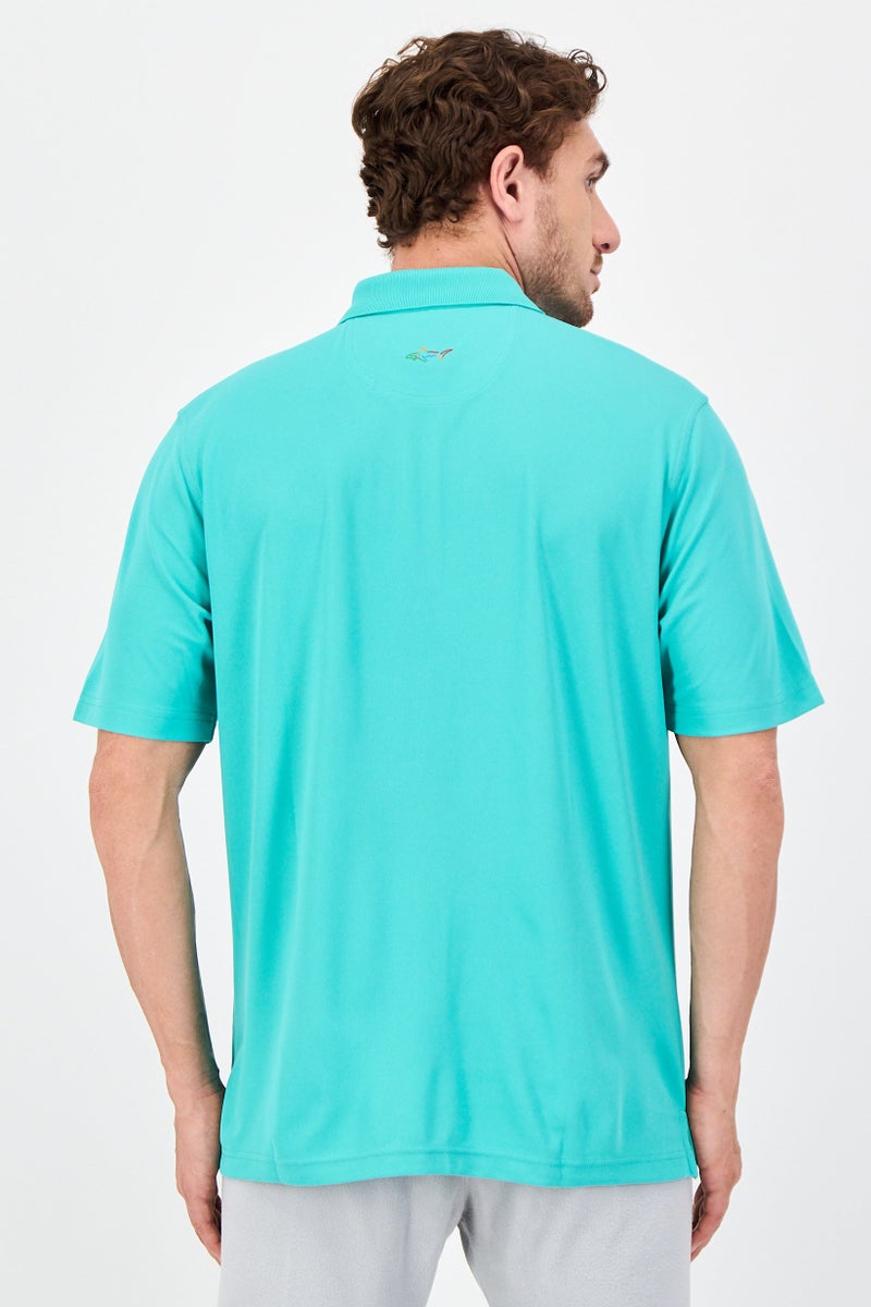 Greg Norman Men Sportswear Fit Short Sleeves Outdoor Polo Shirt, Green - Image 3