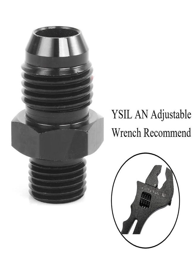 YSIL 6AN Male Flare to M12 x 1.25mm Male Metric Fuel Pipe Hose Fitting Adapter Aluminum Alloy Black Anodized Surface 2PCS - Image 4