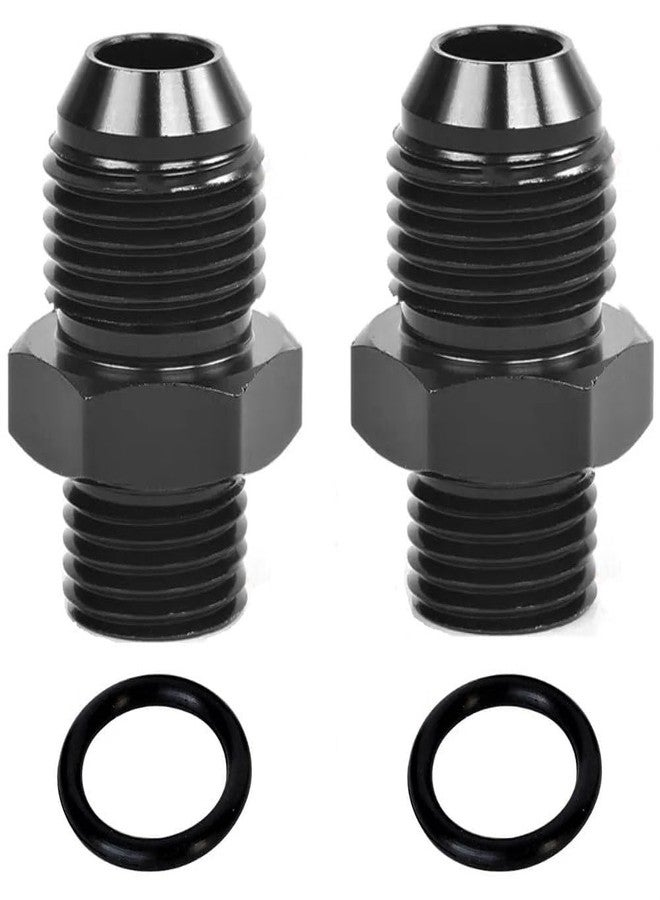 YSIL 6AN Male Flare to M12 x 1.25mm Male Metric Fuel Pipe Hose Fitting Adapter Aluminum Alloy Black Anodized Surface 2PCS - Image 1