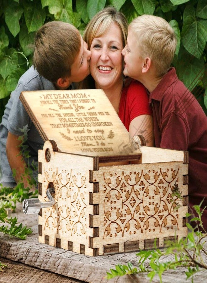 Ucuber You are My Sunshine Music Box, Gift for Mom from Son, Wood Laser Engraved Vintage Music Boxes, Unique Best Gift for Mother's Day, Birthday/Christmas (Son to Mom) - Image 5