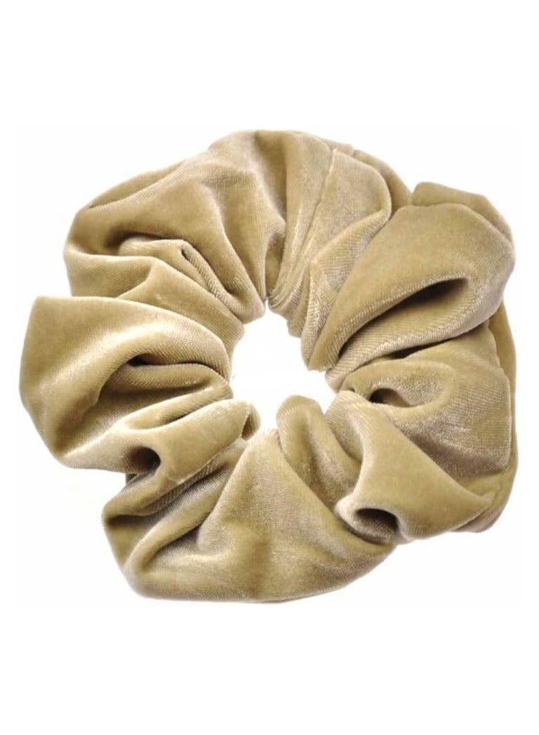 STAR BEJA velvet large hair ties, soft hair ties for women Pack of 1 beige Color - Image 1